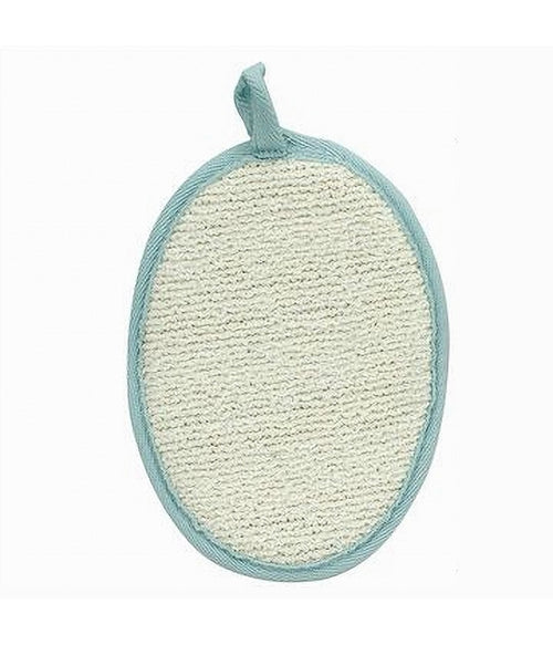 Spugna Per Doccia Bagno Esfoliante Cura Pelle Corpo 13x18 Cm Azzurra Ovale 79646