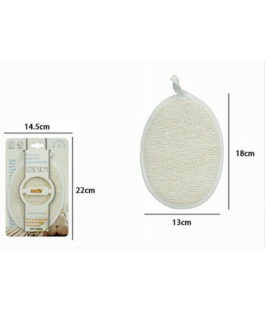 Spugna Per Doccia Bagno Esfoliante Cura Pelle Corpo 13x18 Cm Bianca Ovale 79642