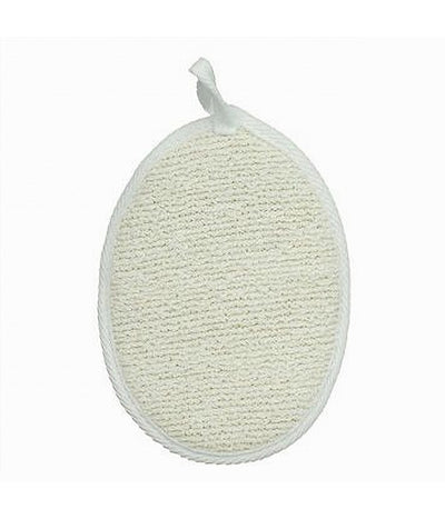 Spugna Per Doccia Bagno Esfoliante Cura Pelle Corpo 13x18 Cm Bianca Ovale 79642