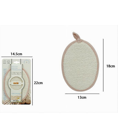 Spugna Per Doccia Bagno Esfoliante Per Cura Pelle Corpo 13x18cm Rosa Ovale 79643