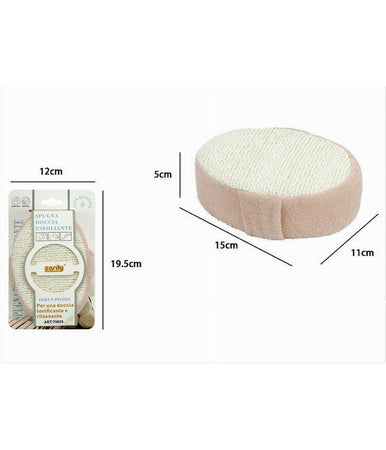 Spugna Per Doccia Bagno Esfoliante Scrub Pelle Corpo Ovale Con Fascia Rosa 79655