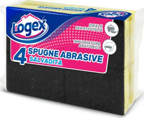 Spugnabella - con impugnatura salvaunghie - giallo-verde - Logex Professional - conf. 4 pezzi Casa e cucina/Detergenti e prodotti per la pulizia/Strumenti di pulizia/Panni per pulizia Eurocartuccia - Pavullo, Commerciovirtuoso.it