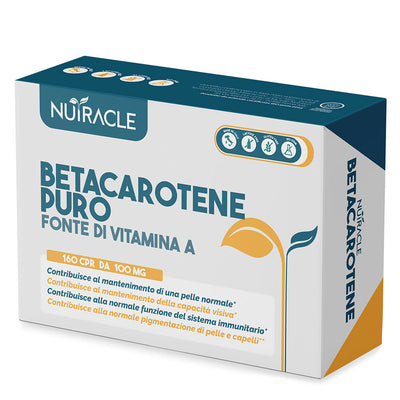 Nutracle betacarotene 160 compresse | integratore di beta-carotene e rame per abbronzatura forte | sostegno per la vista alta concentrazione di pro vitamina a