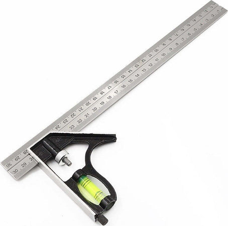 SQUADRA COMBINATA CON LIVELLA METRICA A BOLLA IN ALLUMINIO ANGOLO 45°90° 300m Fai da te/Utensili elettrici e a mano/Strumenti di misura e layout/Livelle/Livelle a bolla Trade Shop italia - Napoli, Commerciovirtuoso.it