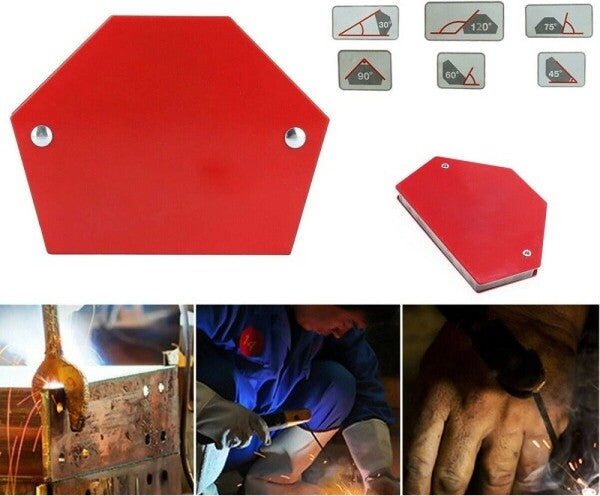 Magnete Per Saldatura A Frecce 25LB (12Kg) - Angoli 45°, 90°, 135° - Rosso, Acciaio Legato, Supporto Magnetico Per Saldatori