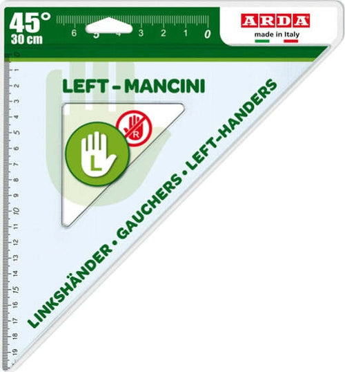 Squadra per Mancini - 45gradi - 30cm - Arda Cancelleria e prodotti per ufficio/Scuola e materiale didattico/Materiale scolastico/Righelli e squadre Eurocartuccia - Pavullo, Commerciovirtuoso.it