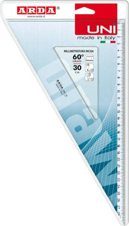 Squadra Uni - 60gradi - 30cm - Arda Cancelleria e prodotti per ufficio/Scuola e materiale didattico/Materiale scolastico/Righelli e squadre Eurocartuccia - Pavullo, Commerciovirtuoso.it