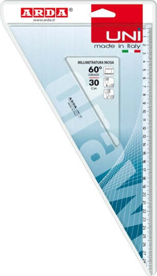 Squadra Uni - 60gradi - 30cm - Arda Cancelleria e prodotti per ufficio/Scuola e materiale didattico/Materiale scolastico/Righelli e squadre Eurocartuccia - Pavullo, Commerciovirtuoso.it