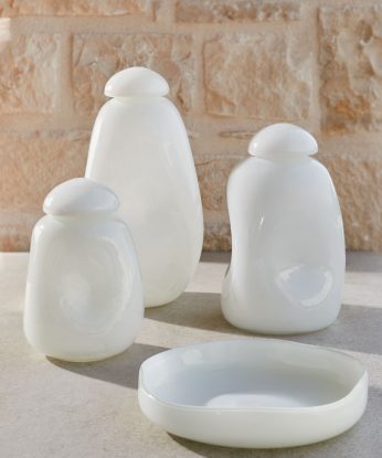 Maison Sucrée Set Vaso e Svuota tasche in Vetro Squero 2504S