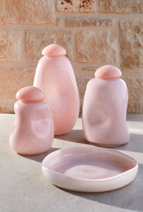 Maison Sucrée Set Vaso e Svuota tasche in Vetro Squero 2504S