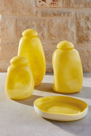 Maison Sucrée Set Vaso e Svuota tasche in Vetro Squero 2504S