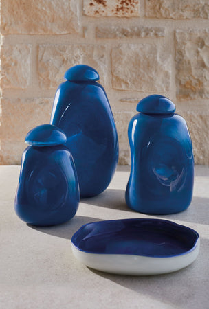 Maison Sucrée Set Vaso e Svuota tasche in Vetro Squero 2504S
