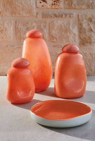 Maison Sucrée Set Vaso e Svuota tasche in Vetro Squero 2504S