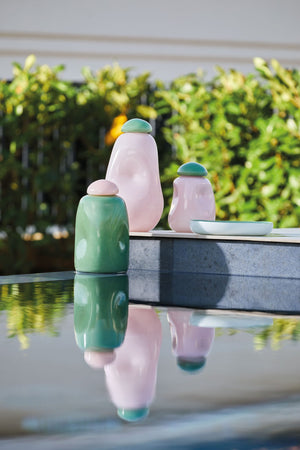 Maison Sucrée Set Vaso e Svuota tasche in Vetro Squero 2504S