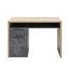 Scrivania da ufficio porta PC stile Industrial con 1 anta e 1 cassetto color rovere e nero 110 cm