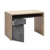 Scrivania da ufficio porta PC stile Industrial con 1 anta e 1 cassetto color rovere e nero 110 cm