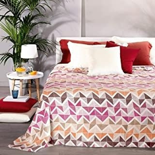 Caleffi 81218 Cotone Panama Riva Copriletto Estivo per Singolo Letto, Corallo