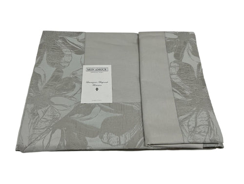 Completo lenzuola matrimoniale Jacquard Mon Amour art. Firenze colore beige lenzuolo sopra misure: cm 270×300 sotto con angoli misure cm 180x200 h cm 30