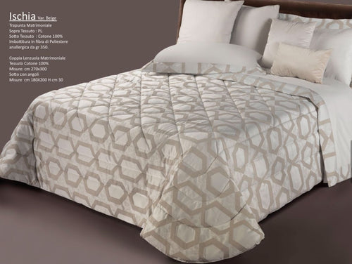Trapunta matrimoniale art.Siria colore grigio Mon Amour imbottitura in fibra poliestere anallergica da gr.350 Sopra tessuto: PL sotto tessuto: cotone 100%