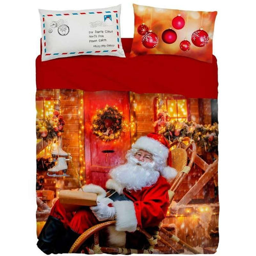 Completo letto copriletto matrimoniale Bassetti natalizio art.North pole