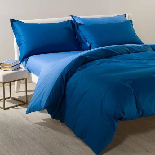 Completo copripiumino singolo Caleffi art.Bicolor colore blu