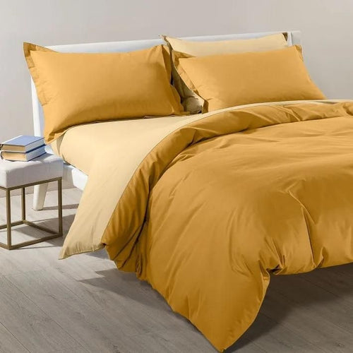 Completo copripiumino singolo Caleffi art.Bicolor colore giallo sole