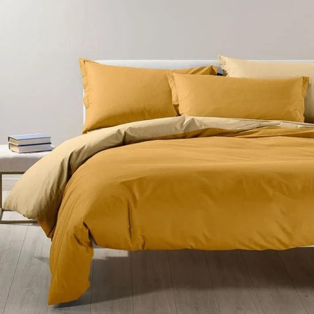 Completo copripiumino singolo Caleffi art.Bicolor colore giallo sole