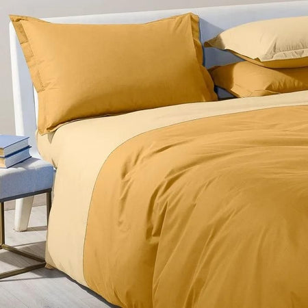Completo copripiumino singolo Caleffi art.Bicolor colore giallo sole