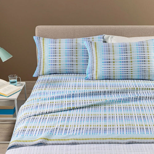 Completo lenzuola in flanella matrimoniale Caleffi art.Norvegia colore Azzurro