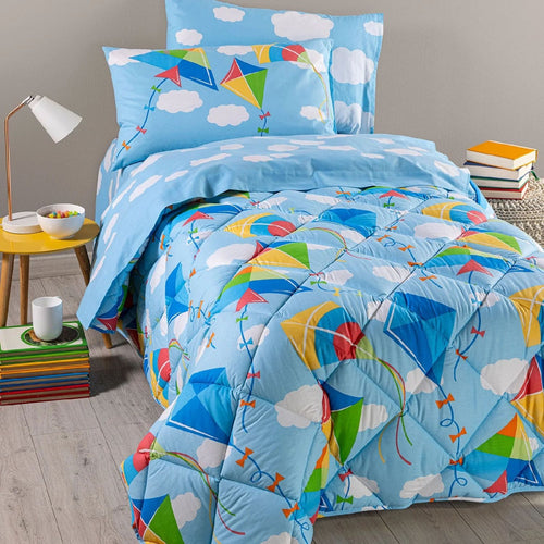 Trapunta invernale singola Caleffi art.Aquiloni colore azzurro