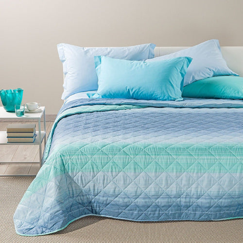 Copriletto trapuntato matrimoniale Caleffi art.Rainbow colore blu