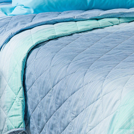Copriletto trapuntato matrimoniale Caleffi art.Rainbow colore blu