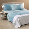 Completo lenzuola in flanella matrimoniale Caleffi art.Bristol colore blu