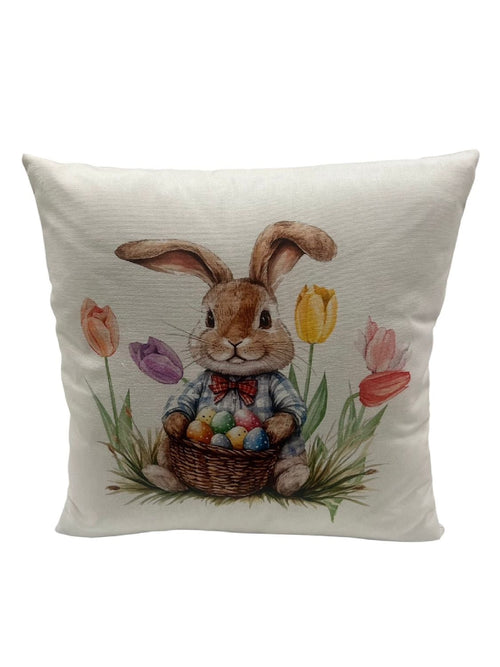 Cuscini digitali di Pasqua double face art.Flower easter in 100% panama di cotone
