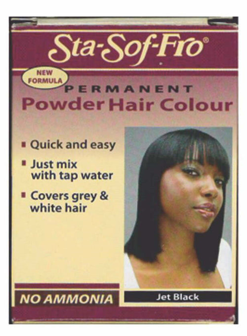 STA-SOF-FRO PERMANENT POWDER HAIR COLOUR NO AMMONIA JET BLACK 6G PER CAPELLI