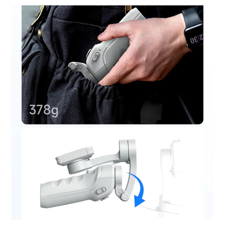 Stabilizzatore Video Smartphone Cellulare Gimbal A 3 Assi Con Luce Bluetooth App