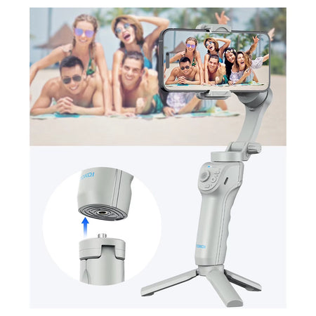 Stabilizzatore Video Smartphone Cellulare Gimbal A 3 Assi Con Luce Bluetooth App