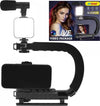 Stabilizzatore-Base-Impugnatura-U/c-Q-zj010-Fotocamera-Smartphone-Microfono-Luce-Led