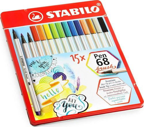 Stabilo Pennarelli Pen 68 Brush Punta A Pennello M 1 Mm - Assortiti Scatola In Metallo Da 15 Pz Cancelleria e prodotti per ufficio/Penne matite scrittura e correzione/Marcatori ed evidenziatori/Pennarelli per disegno Cartoleria Deja Vu - Crotone, Commerciovirtuoso.it