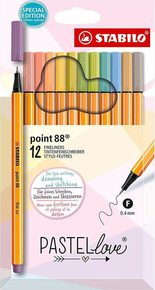 Stabilo Point 88 - Pastellove Set Astuccio Pennarelli Penne Colorati Da 12 - Colori Assortiti Cancelleria e prodotti per ufficio/Penne matite scrittura e correzione/Marcatori ed evidenziatori/Pennarelli per disegno Cartoleria Deja Vu - Crotone, Commerciovirtuoso.it