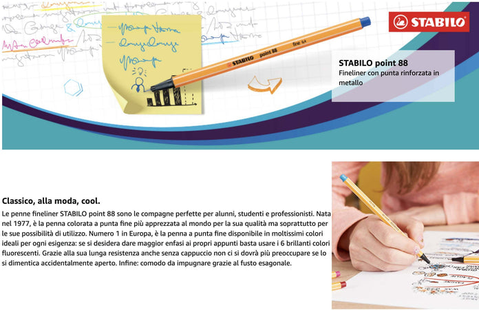 Stabilo Point 88 Rollerset 25 Colori Penne Stabilo Pennarelli Fineliner Colori Assortiti Arty Edition Penne Colorate Tratto 0.4 Mm per Tratto Di Precisione