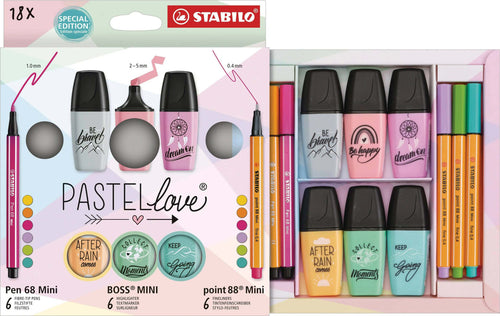 Stabilo Set 18 Pezzi Mini Pastellove 18 Evidenziatori E Pennarelli Cancelleria e prodotti per ufficio/Penne matite scrittura e correzione/Marcatori ed evidenziatori/Evidenziatori Cartoleria Deja Vu - Crotone, Commerciovirtuoso.it