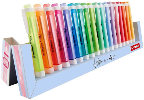Stabilo Swing Cool Desk Set 18 Pz 10 Colori Pastello E 8 Colori Fluo Evidenziatori Colorati Da Scrivania Ufficio 35,2x14,5x2,8cm