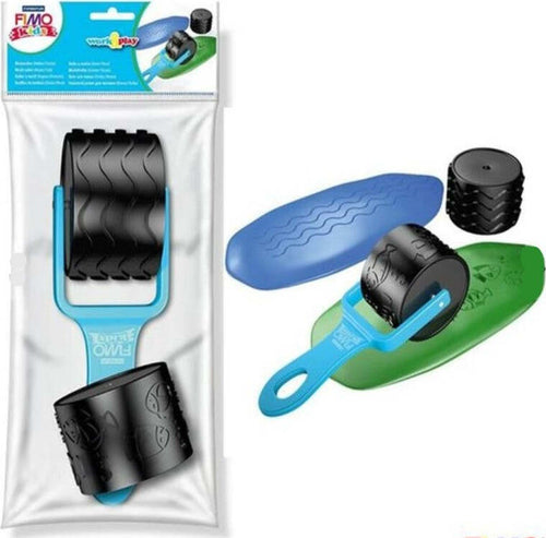 STAEDTLER---FIMO-KIDS---WORK&PLAY-2-PEZZI---RULLO-A-MOTIVI-ONDE/PESCI-PER-PASTA