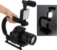Staffa stabbilizzatrice stabilizzatore per fotocamera con impugnatura per azione video con microfono e luce led Elettronica/Foto e videocamere/Accessori/Accessori fotocamera digitale/Impugnature TradeKard - Acerra, Commerciovirtuoso.it