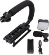 Staffa stabbilizzatrice stabilizzatore per fotocamera con impugnatura per azione video con microfono e luce led Elettronica/Foto e videocamere/Accessori/Accessori fotocamera digitale/Impugnature TradeKard - Acerra, Commerciovirtuoso.it