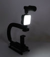 Staffa stabbilizzatrice stabilizzatore per fotocamera con impugnatura per azione video con microfono e luce led Elettronica/Foto e videocamere/Accessori/Accessori fotocamera digitale/Impugnature TradeKard - Acerra, Commerciovirtuoso.it