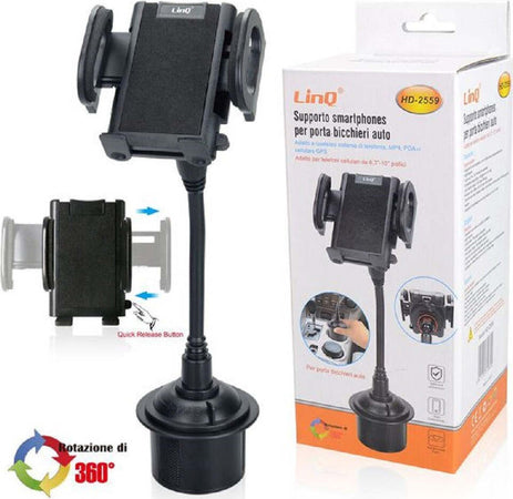 Staffa Supporto Auto Per Cellulari Smartphone Pda Mp4 Per Porta Bicchieri Hd-2559 Elettronica/Cellulari e accessori/Accessori/Supporti Trade Shop italia - Napoli, Commerciovirtuoso.it
