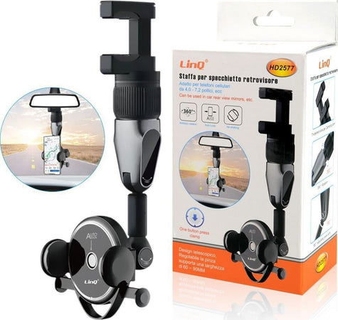 Staffa Supporto Per Specchietto Retrovisore Auto Per Smartphone Girevole Hd2577 Elettronica/Cellulari e accessori/Accessori/Supporti Trade Shop italia - Napoli, Commerciovirtuoso.it