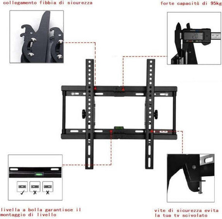 Staffa Tv Fissa Supporto A Parete Da 23 A 42 Pollici  Trade Shop italia - Napoli, Commerciovirtuoso.it